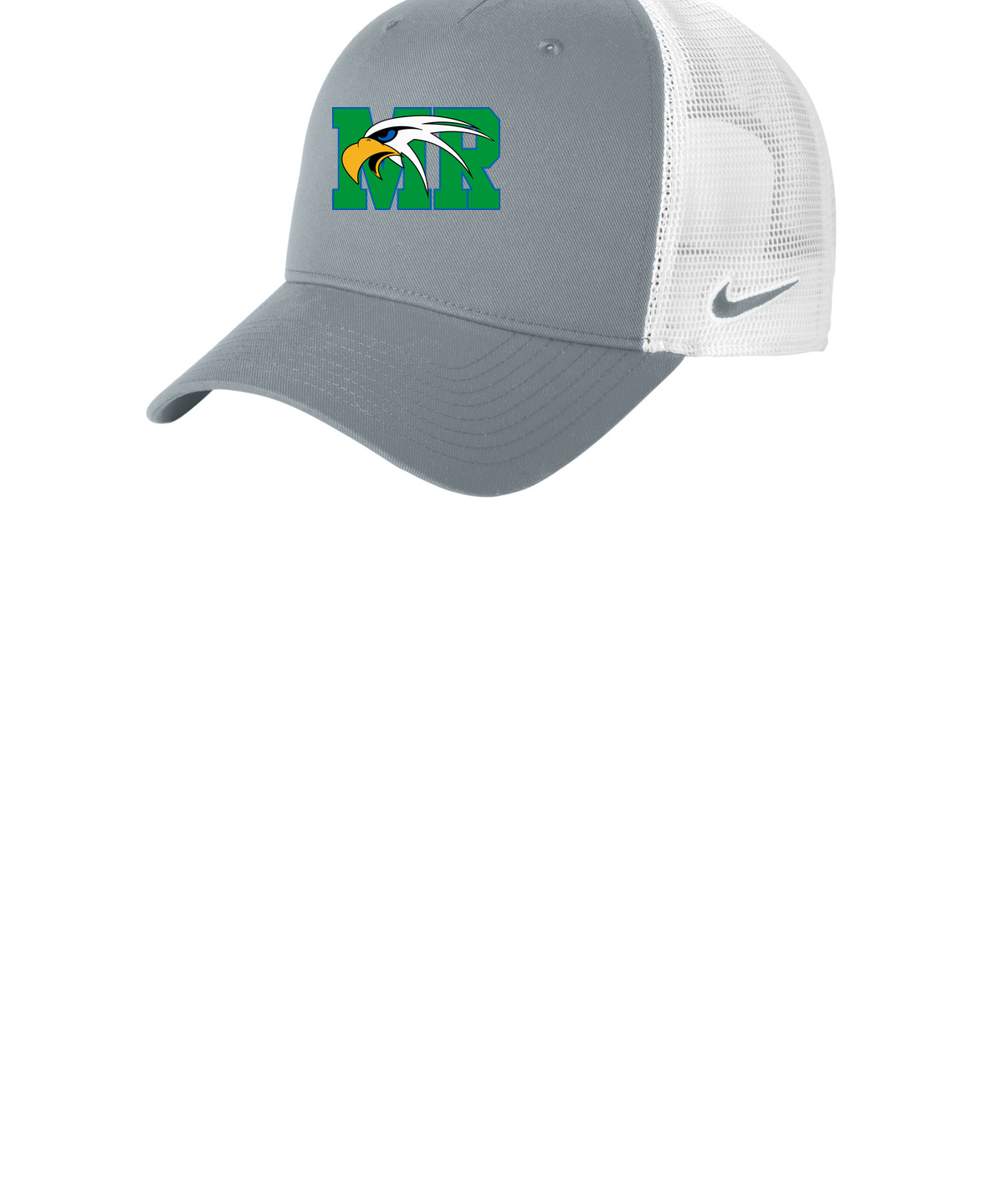 Maple River High School hockey_boys - Cool Grey/ White Nike Snapback Mesh Trucker Cap NKFN9893