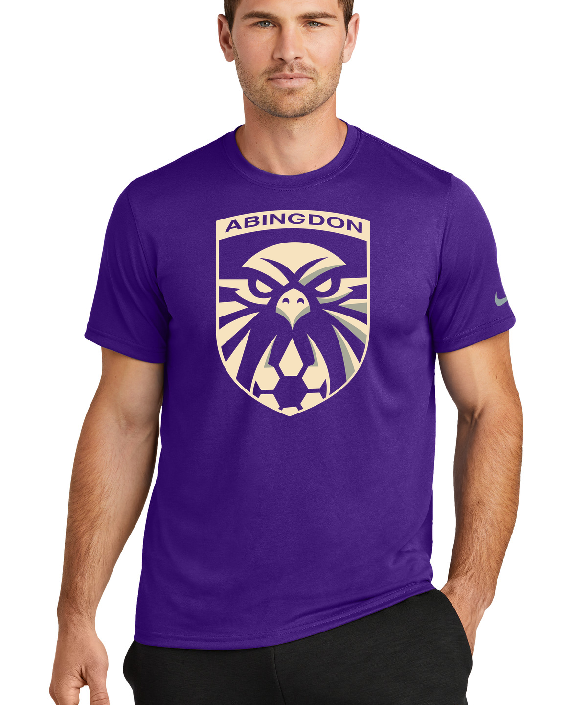 Abingdon High School soccer_boys - Court Purple Nike Swoosh Sleeve rLegend Tee NKDX8730