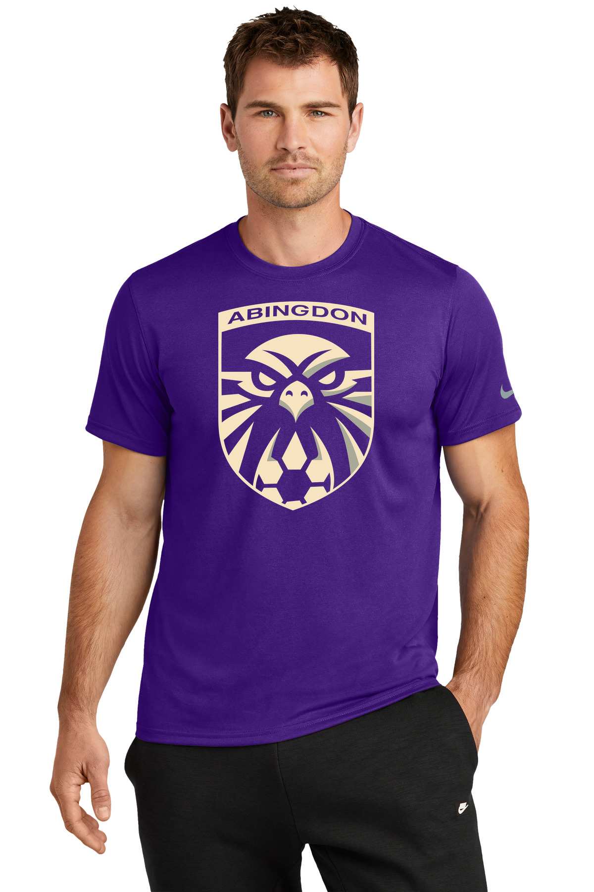 Abingdon High School soccer_boys - Court Purple Nike Swoosh Sleeve rLegend Tee NKDX8730