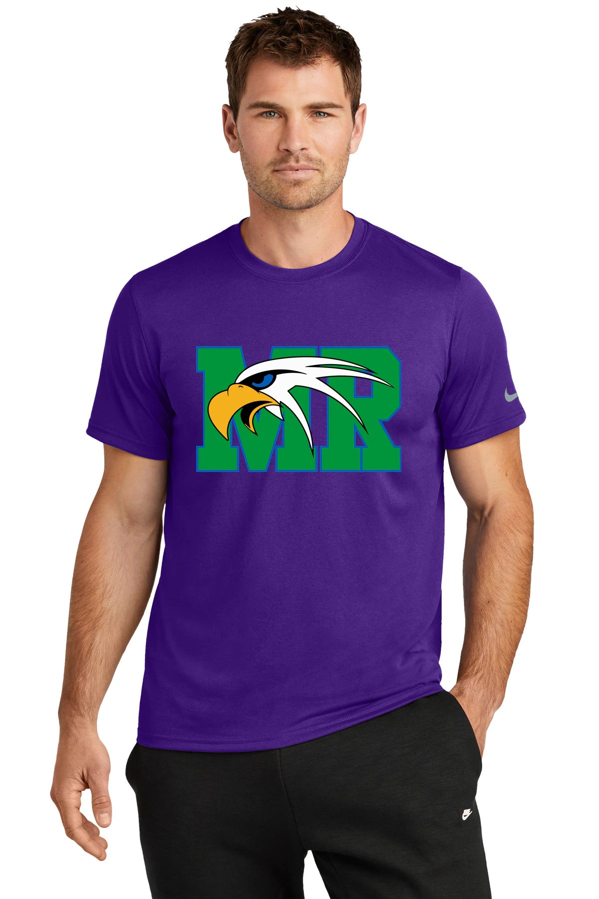Maple River High School hockey_boys - Court Purple Nike Swoosh Sleeve rLegend Tee NKDX8730