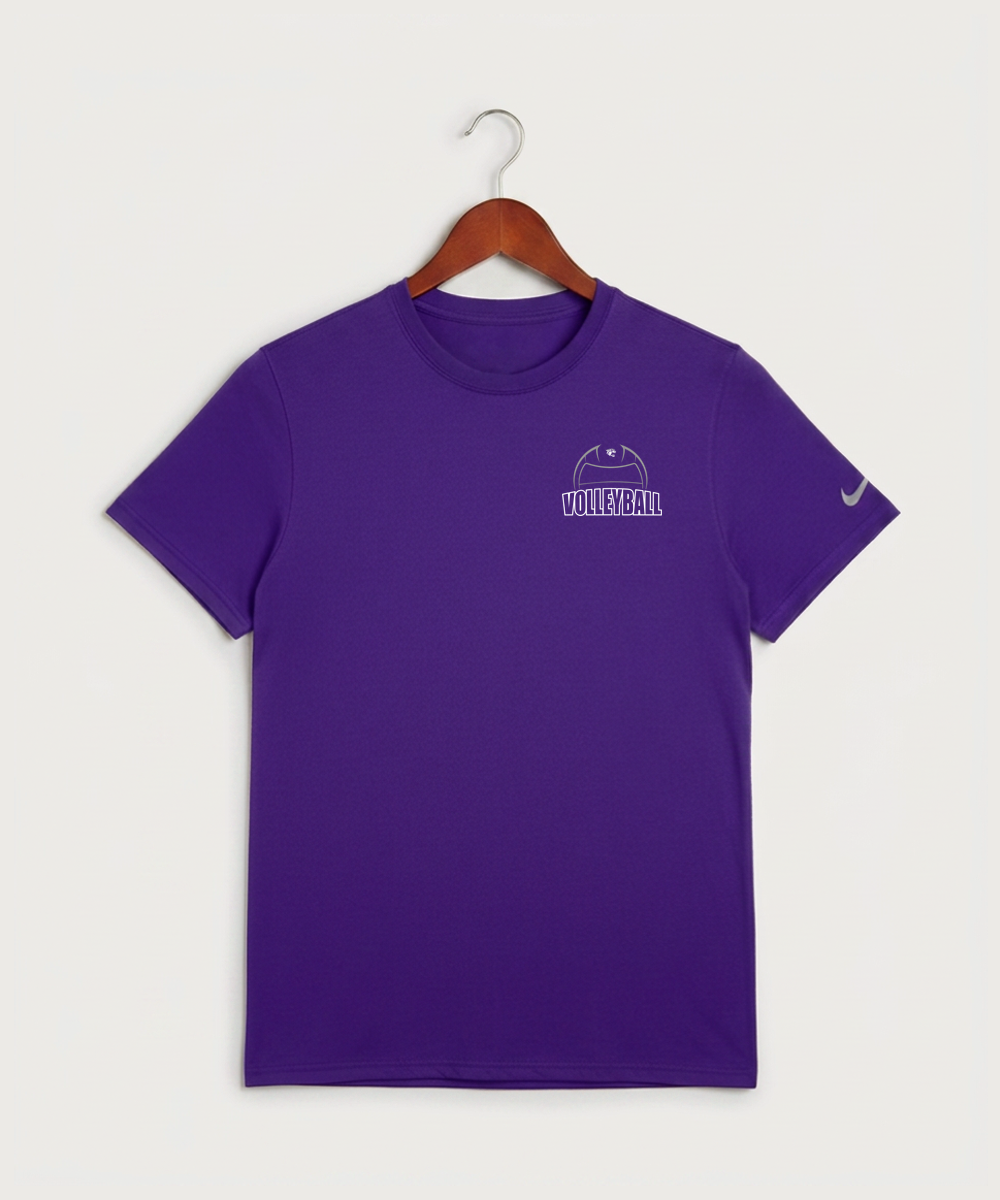 Goodhue High School Volleyball (Girls) - Court Purple Nike Swoosh Sleeve rLegend Tee NKDX8730