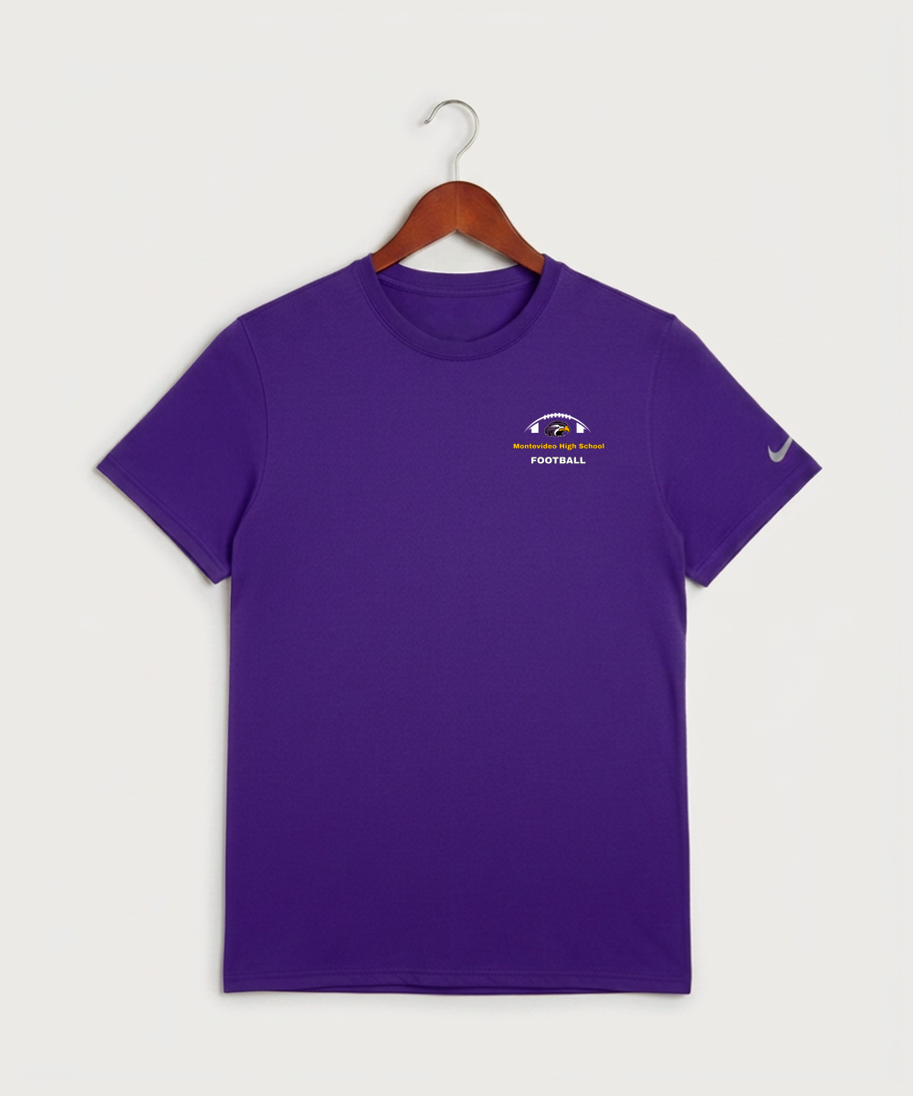 Montevideo High School Football (Boys) - Court Purple Nike Swoosh Sleeve rLegend Tee NKDX8730