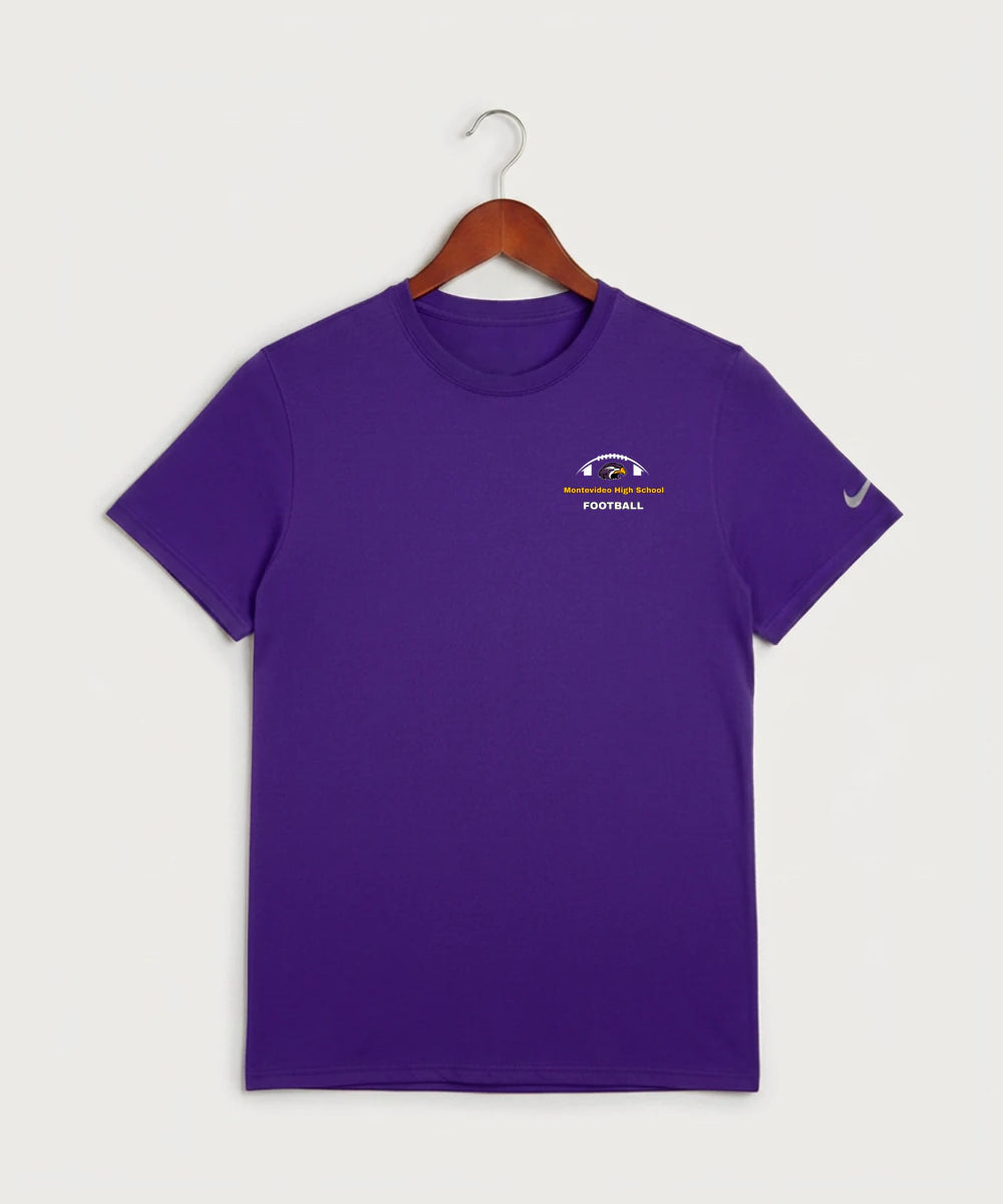 Montevideo High School Football (Boys) - Court Purple Nike Swoosh Sleeve rLegend Tee NKDX8730