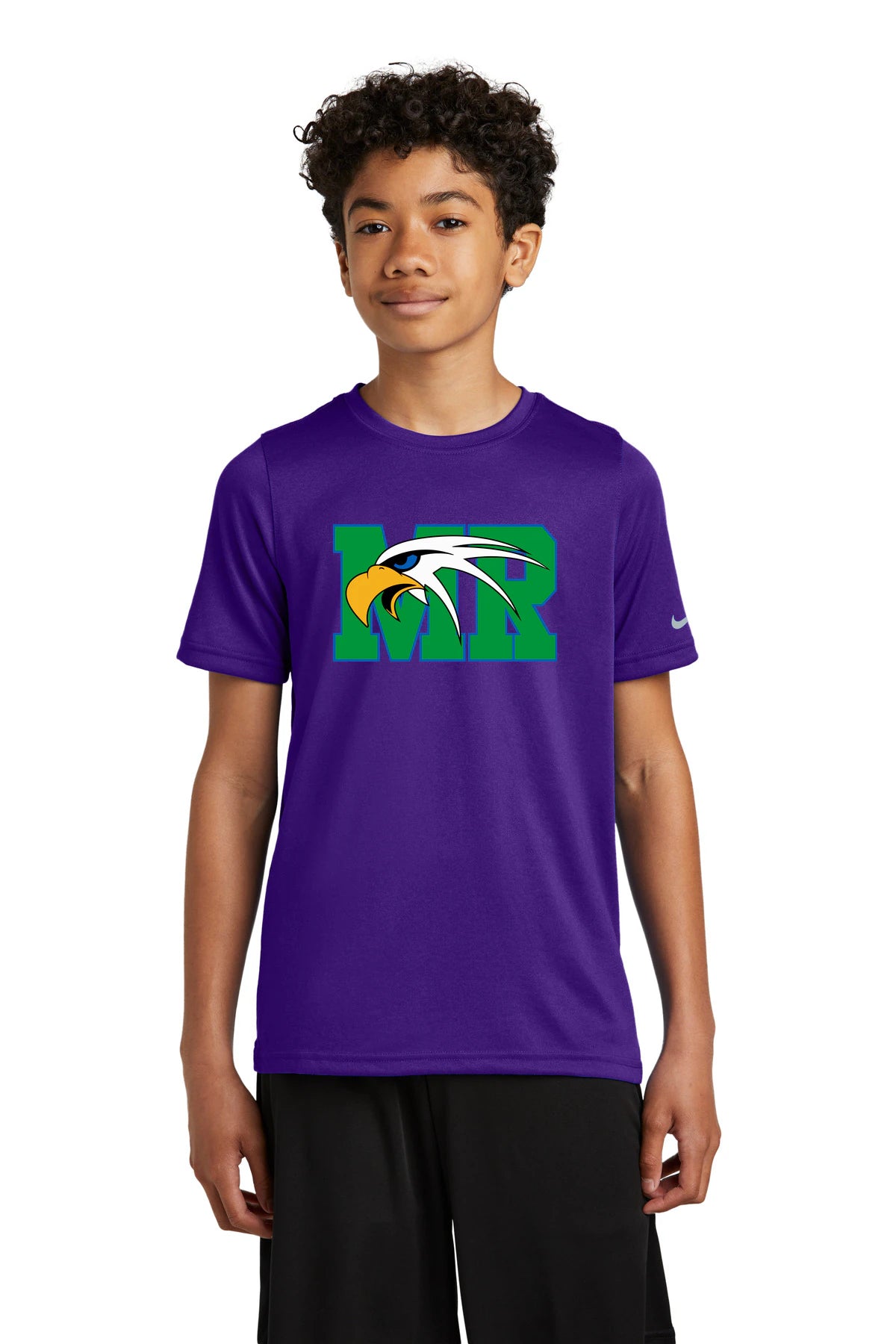 Maple River High School hockey_boys - Court Purple Nike Youth Swoosh Sleeve rLegend Tee NKDX8787