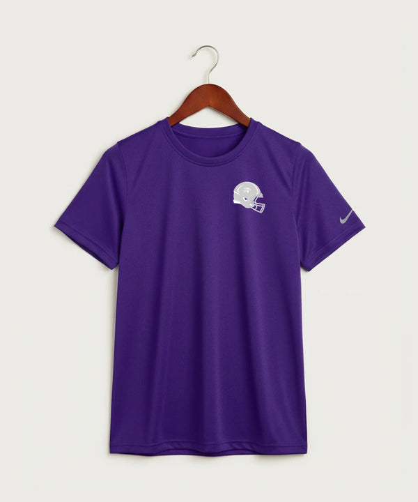 Polk County West Football (Boys) - Court Purple Nike Youth Swoosh Sleeve rLegend Tee NKDX8787