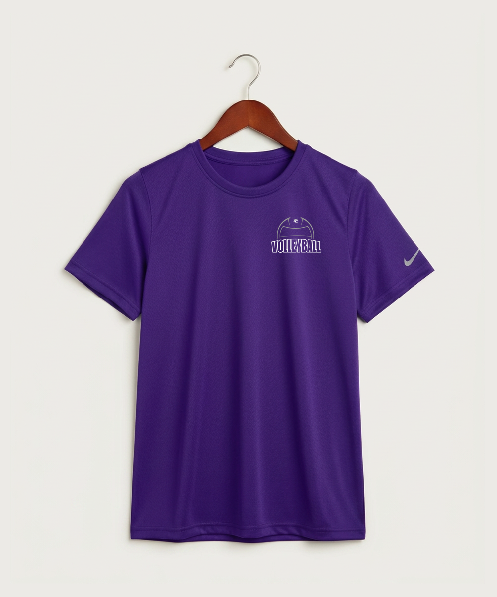 Goodhue High School Volleyball (Girls) - Court Purple Nike Youth Swoosh Sleeve rLegend Tee NKDX8787