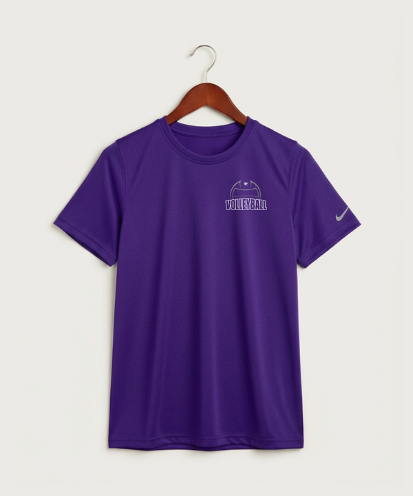 Goodhue High School Volleyball (Girls) - Court Purple Nike Youth Swoosh Sleeve rLegend Tee NKDX8787