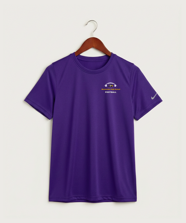 Montevideo High School Football (Boys) - Court Purple Nike Youth Swoosh Sleeve rLegend Tee NKDX8787