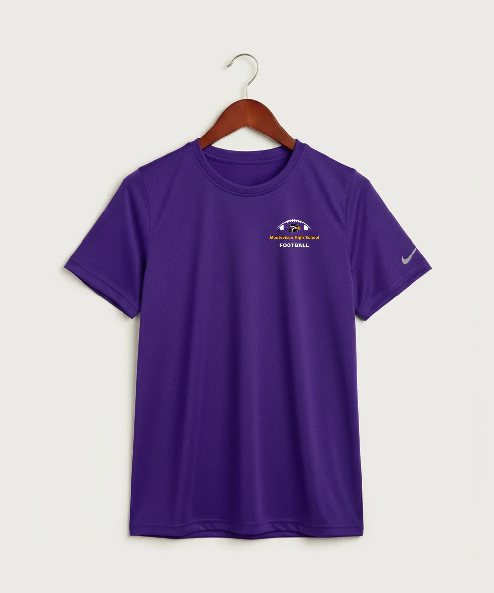 Montevideo High School Football (Boys) - Court Purple Nike Youth Swoosh Sleeve rLegend Tee NKDX8787