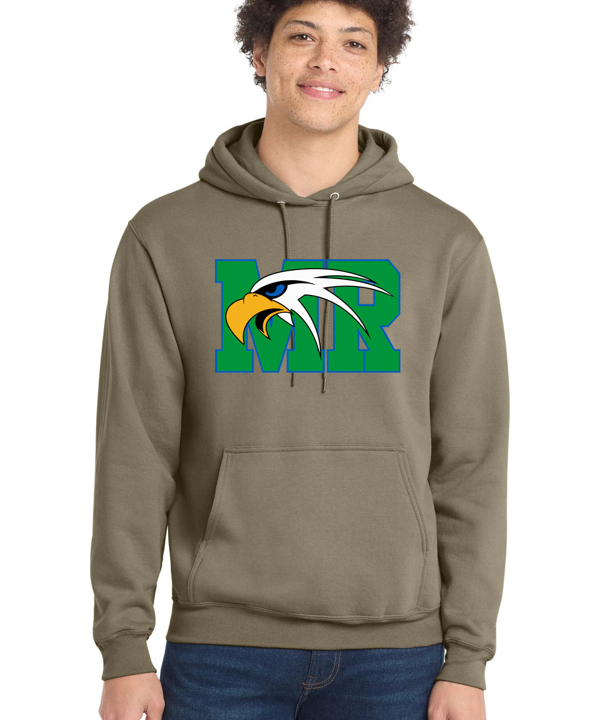 Maple River High School hockey_boys - Coyote Brown Port & Co Core Fleece Pullover Hooded Sweatshirt. PC78H