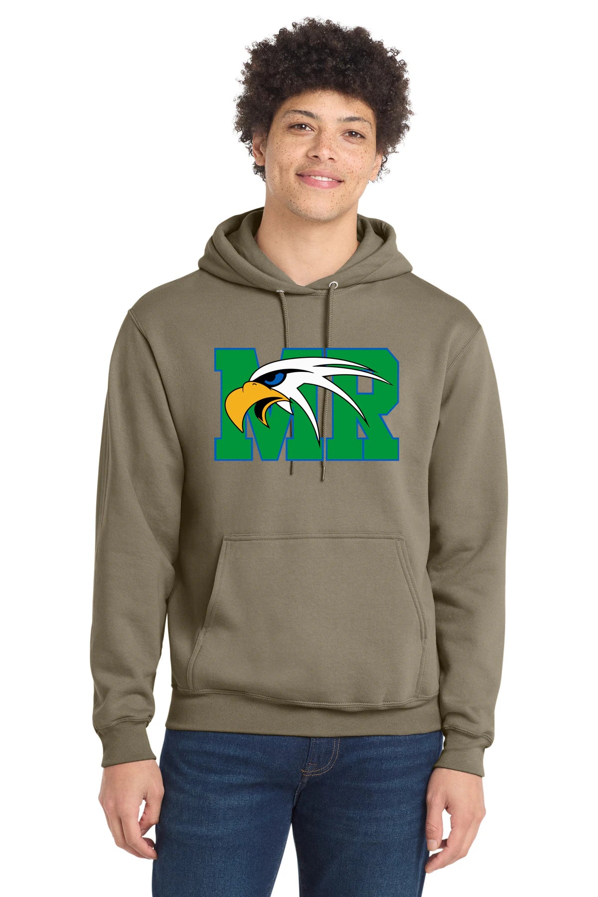 Maple River High School hockey_boys - Coyote Brown Port & Co Core Fleece Pullover Hooded Sweatshirt. PC78H