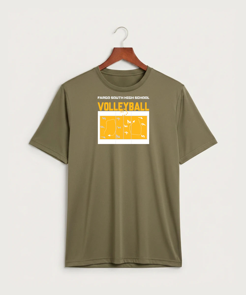 Fargo South High School Volleyball (Girls) - Coyote Brown Sport-Tek PosiCharge Competitor Tee. ST350