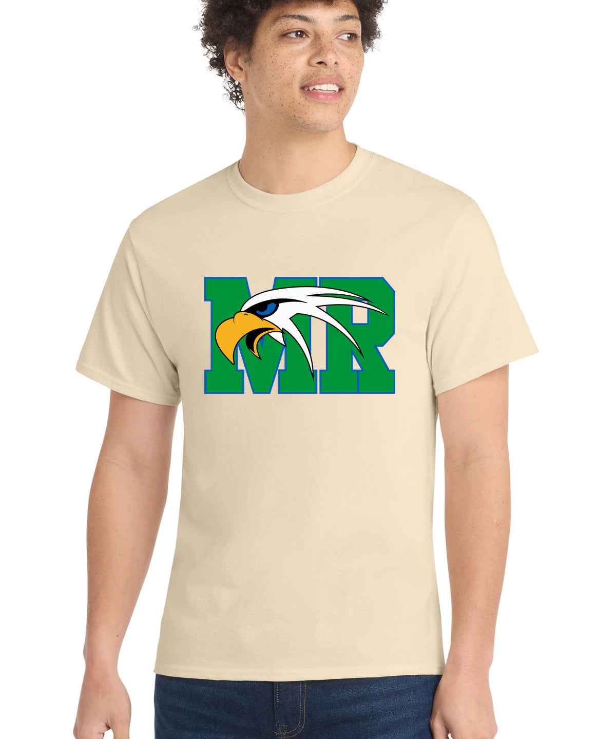 Maple River High School hockey_boys - Creme Port & Co Core Cotton Tee. PC54
