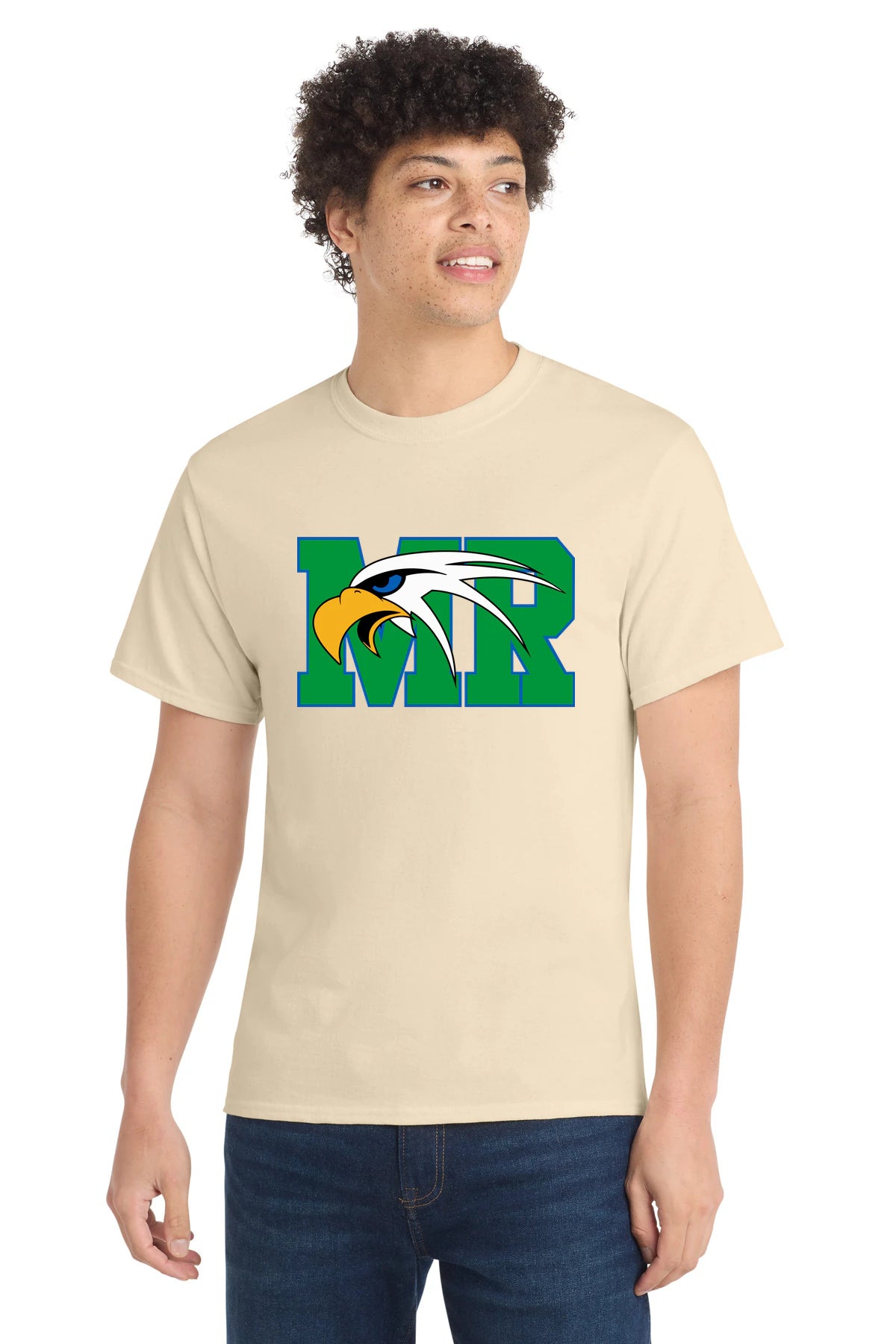Maple River High School hockey_boys - Creme Port & Co Core Cotton Tee. PC54