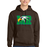 Maple River High School hockey_boys - Dark Chocolate Brown Port & Co Core Fleece Pullover Hooded Sweatshirt. PC78H