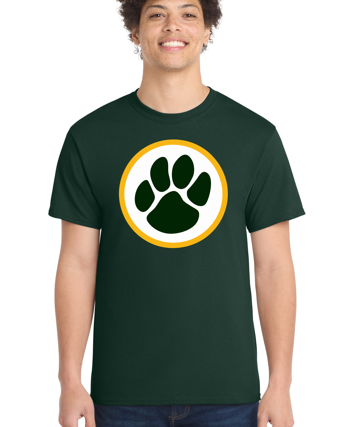 Ashwaubenon High School Football (Boys) - Dark Green Port & Co Core Cotton Tee. PC54