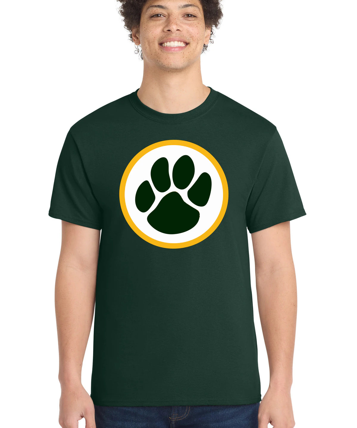 Ashwaubenon High School Football (Boys) - Dark Green Port & Co Core Cotton Tee. PC54