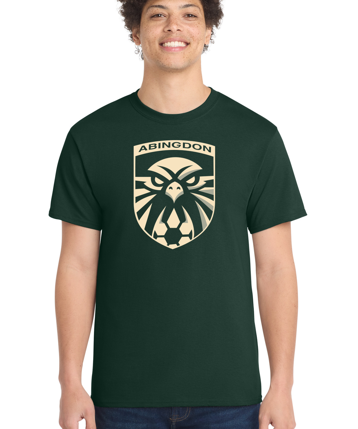 Abingdon High School soccer_boys - Dark Green Port & Co Core Cotton Tee. PC54