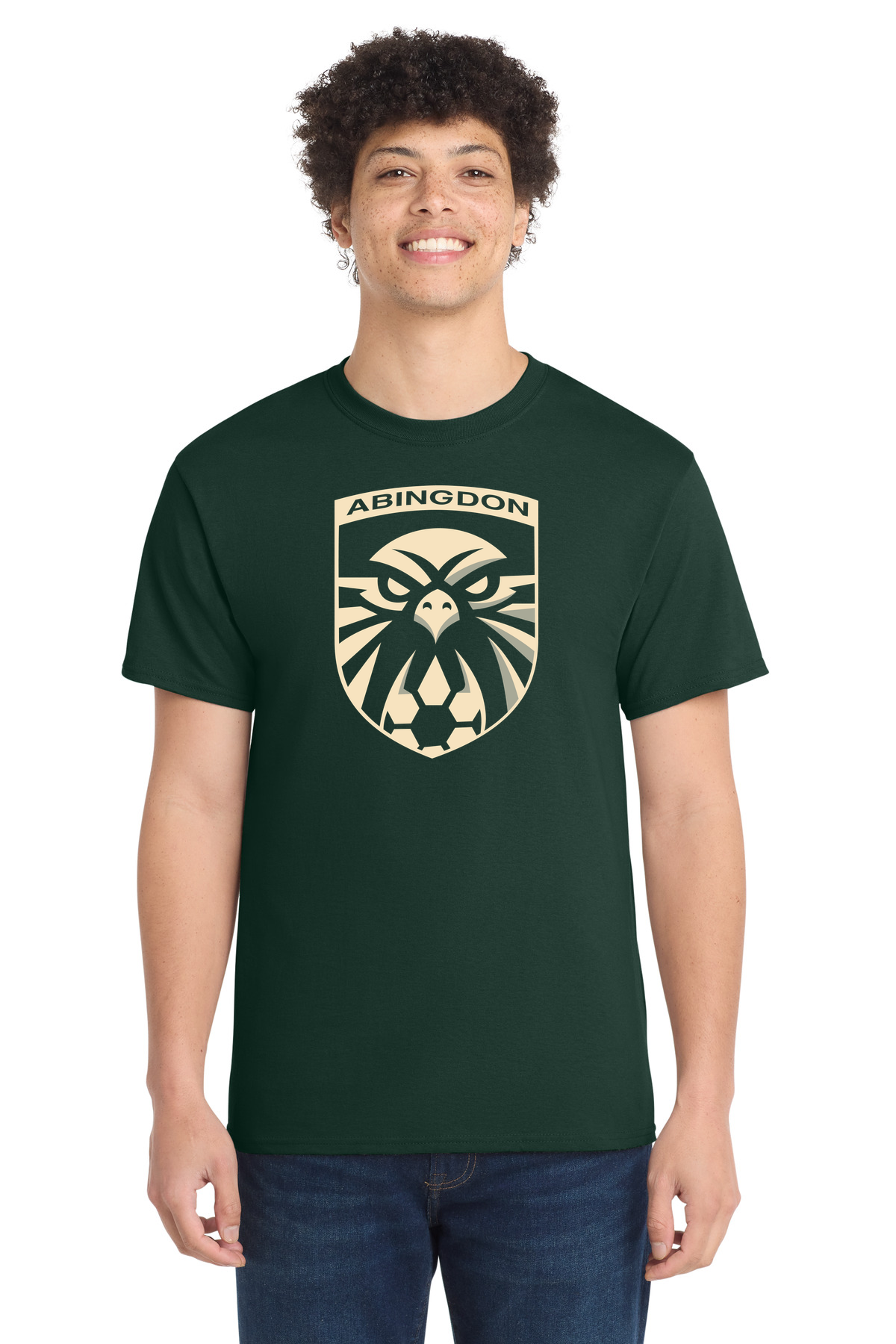 Abingdon High School soccer_boys - Dark Green Port & Co Core Cotton Tee. PC54