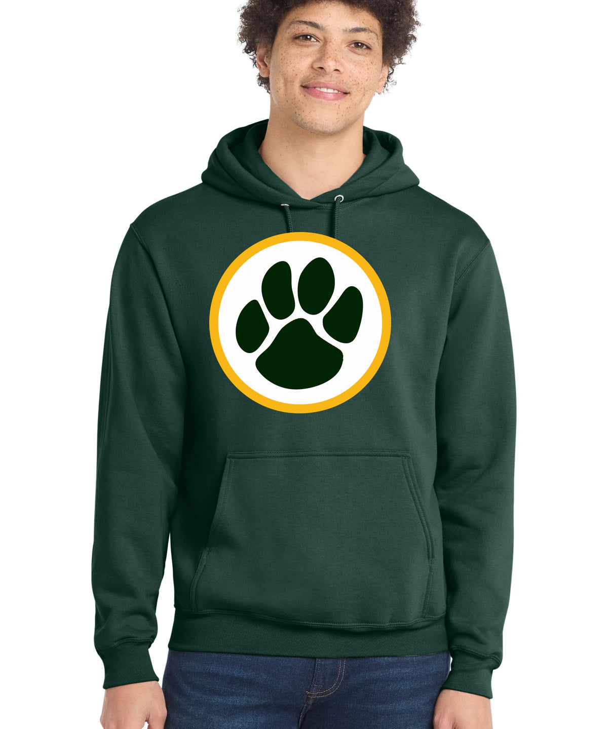 Ashwaubenon High School Football (Boys) - Dark Green Port & Co Core Fleece Pullover Hooded Sweatshirt. PC78H