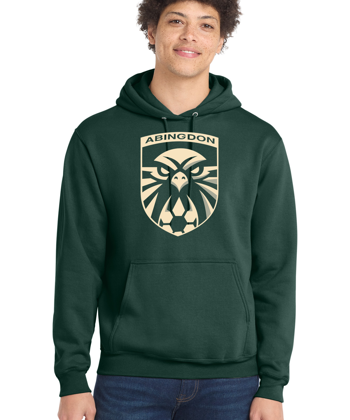 Abingdon High School soccer_boys - Dark Green Port & Co Core Fleece Pullover Hooded Sweatshirt. PC78H