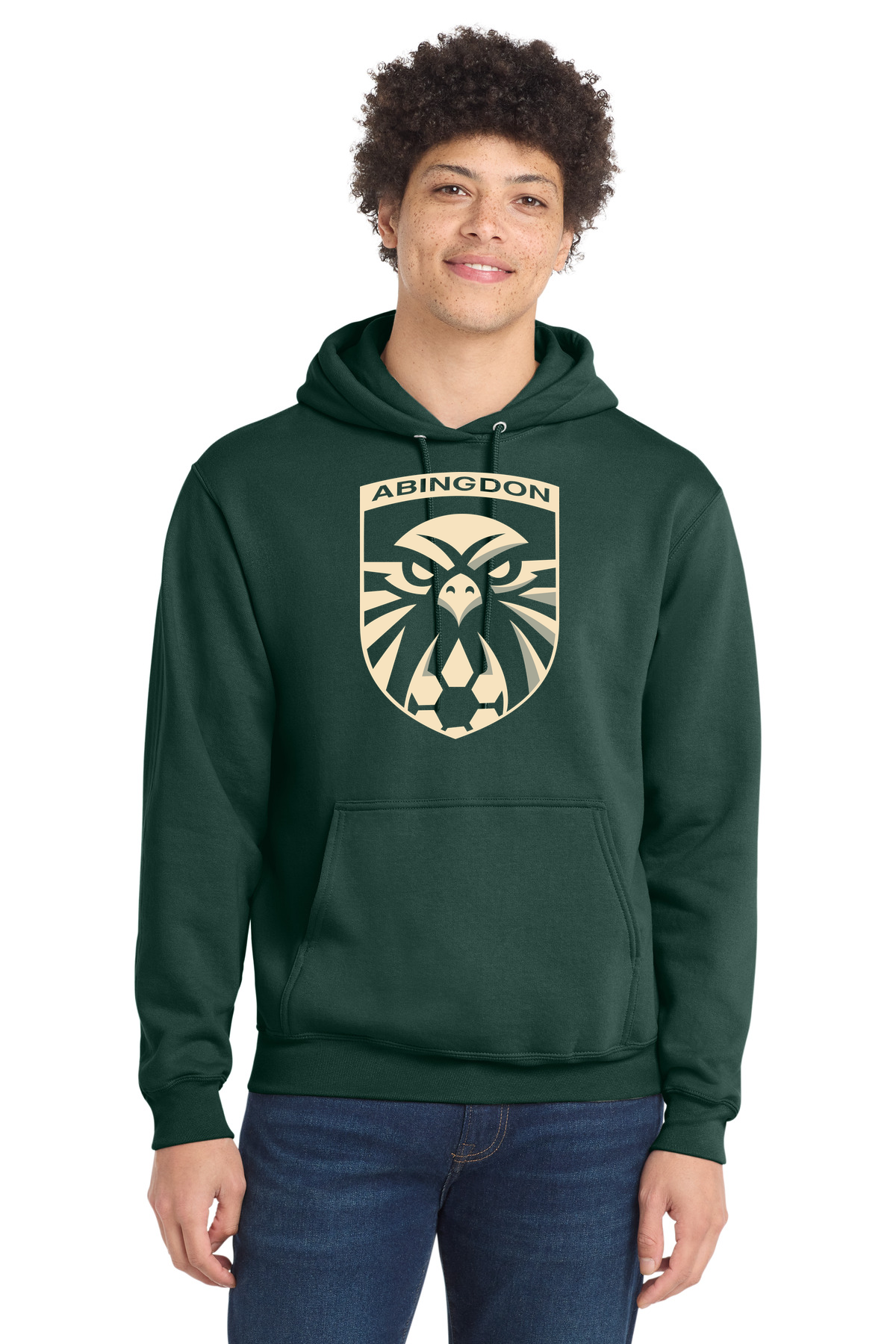 Abingdon High School soccer_boys - Dark Green Port & Co Core Fleece Pullover Hooded Sweatshirt. PC78H