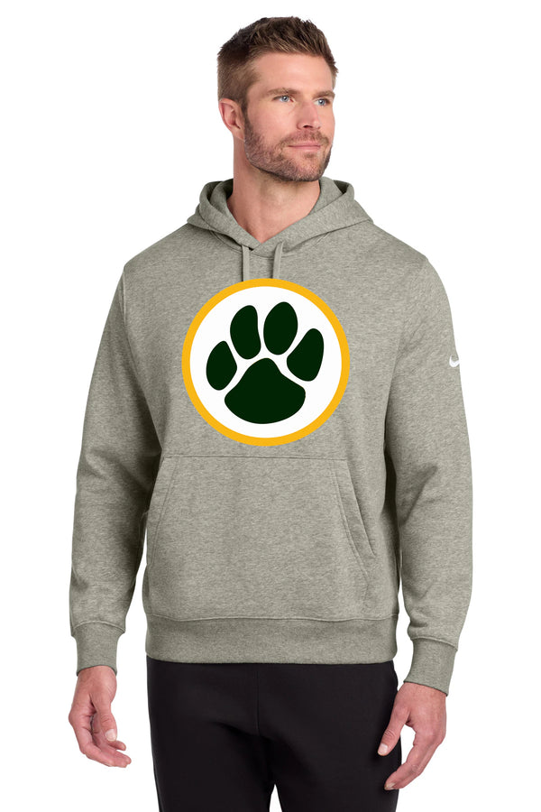 Ashwaubenon High School Football (Boys) - Dark Grey Heather Nike Club Fleece Sleeve Swoosh Pullover Hoodie NKDR1499