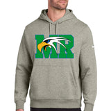 Maple River High School hockey_boys - Dark Grey Heather Nike Club Fleece Sleeve Swoosh Pullover Hoodie NKDR1499