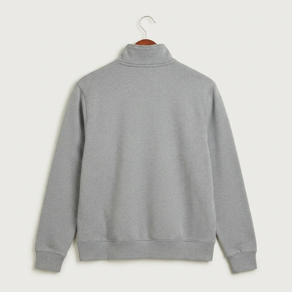 Hershey High School Volleyball Team Store - Dark Grey Heather Nike Club Fleece Sleeve Swoosh 1/2-Zip NKDX6718 (back)