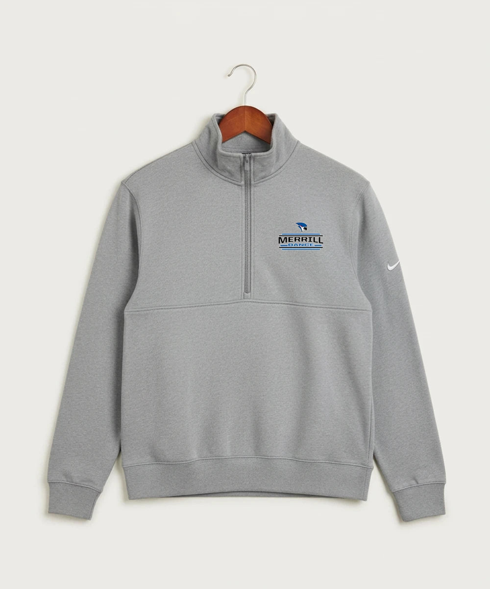 Merrill Dance and Cheer - Dark Grey Heather Nike Club Fleece Sleeve Swoosh 1/2-Zip NKDX6718