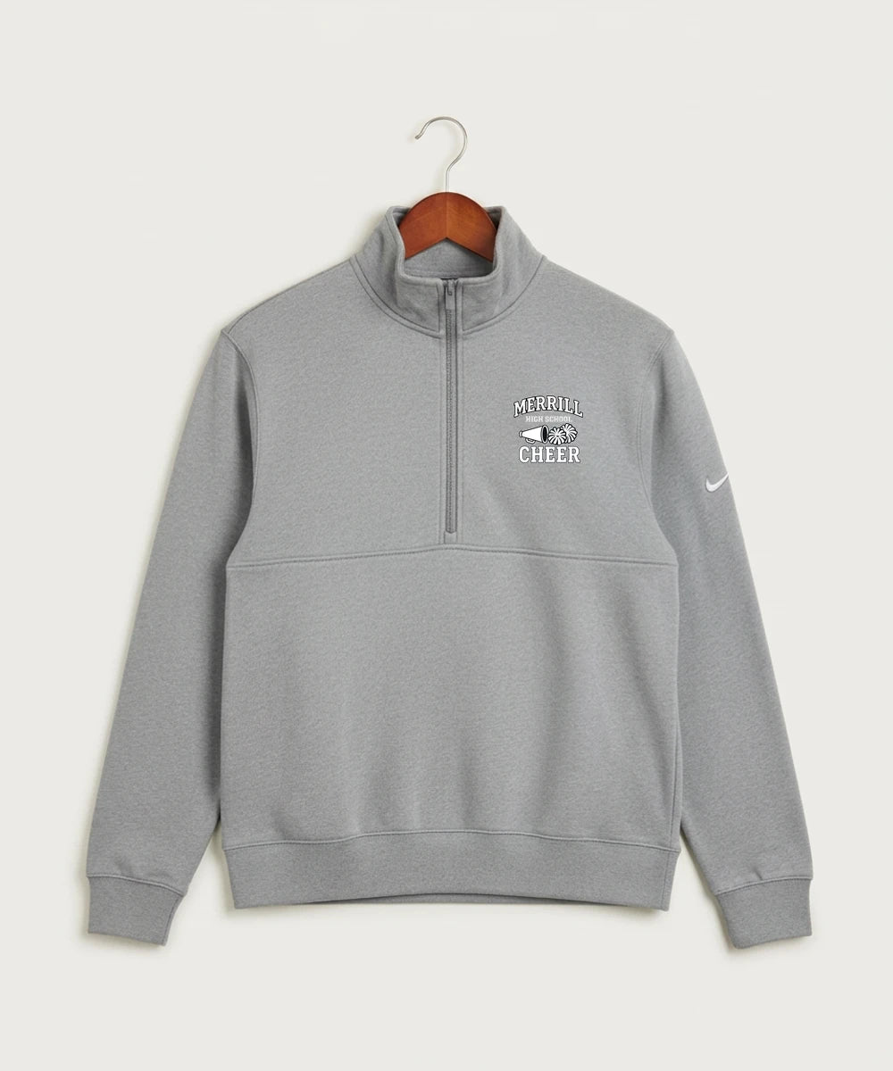 Merrill Dance and Cheer - Dark Grey Heather Nike Club Fleece Sleeve Swoosh 1/2-Zip NKDX6718
