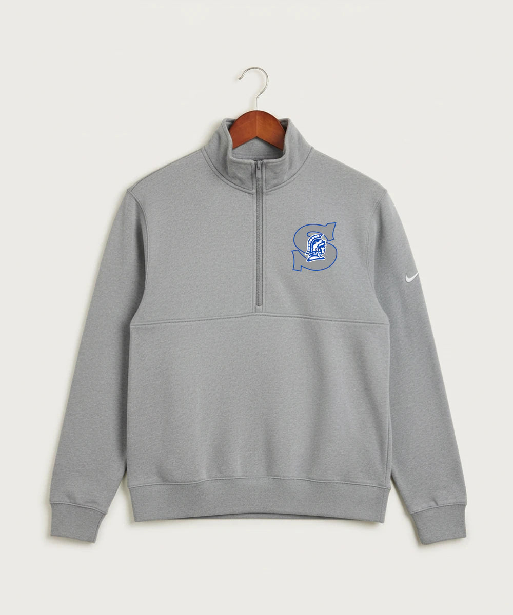 Green Bay Southwest High School Volleyball (Girls) - Dark Grey Heather Nike Club Fleece Sleeve Swoosh 1/2-Zip NKDX6718