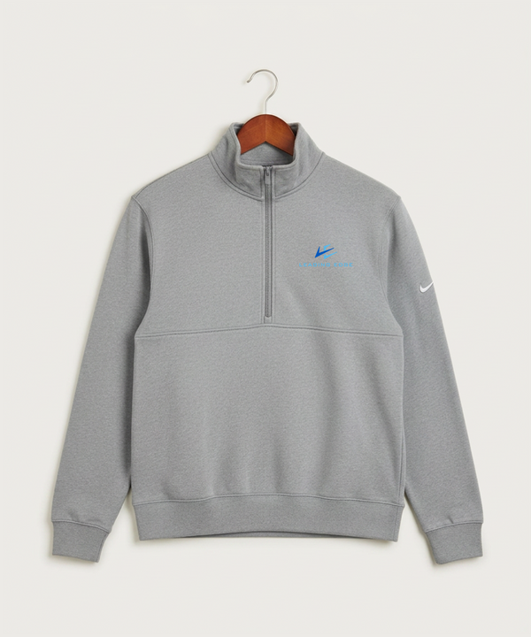 Leading Edge Team Store - Dark Grey Heather Nike Club Fleece Sleeve Swoosh 1/2-Zip NKDX6718