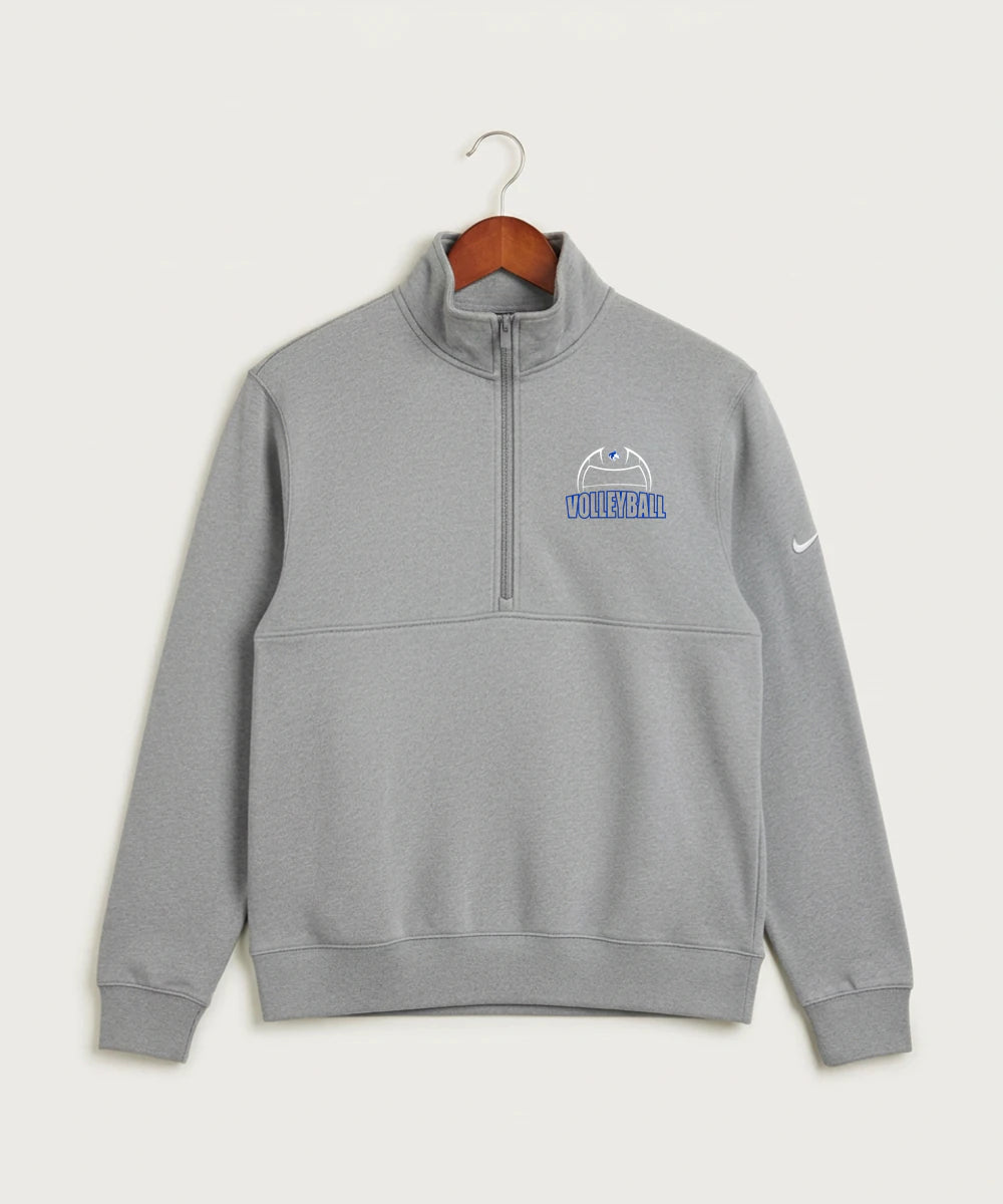 Owatonna High School Volleyball (Girls) - Dark Grey Heather Nike Club Fleece Sleeve Swoosh 1/2-Zip NKDX6718