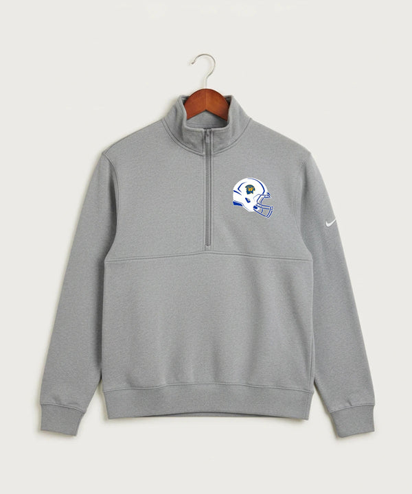 Wayzata High School Football (Boys) - Dark Grey Heather Nike Club Fleece Sleeve Swoosh 1/2-Zip NKDX6718