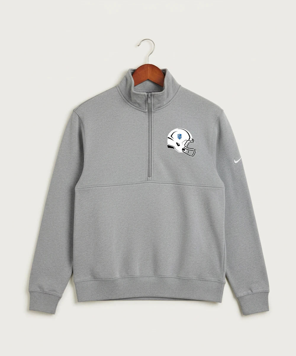 Lake Crystal-Welcome-Memorial High School Football (Boys) - Dark Grey Heather Nike Club Fleece Sleeve Swoosh 1/2-Zip NKDX6718