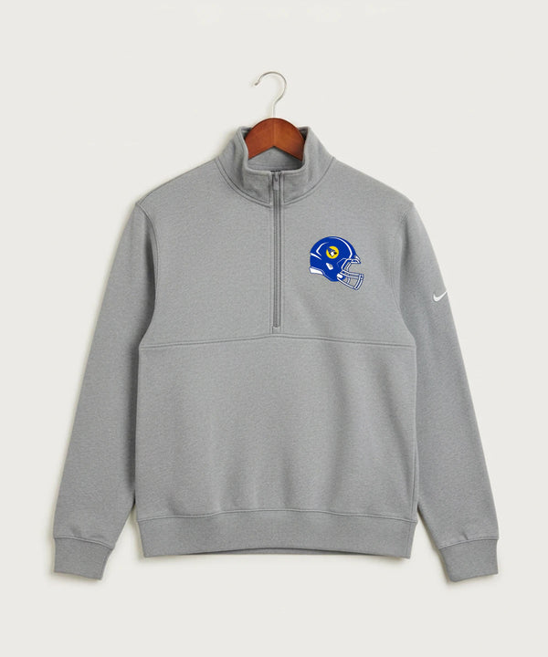 Waseca High School Football (Boys) - Dark Grey Heather Nike Club Fleece Sleeve Swoosh 1/2-Zip NKDX6718