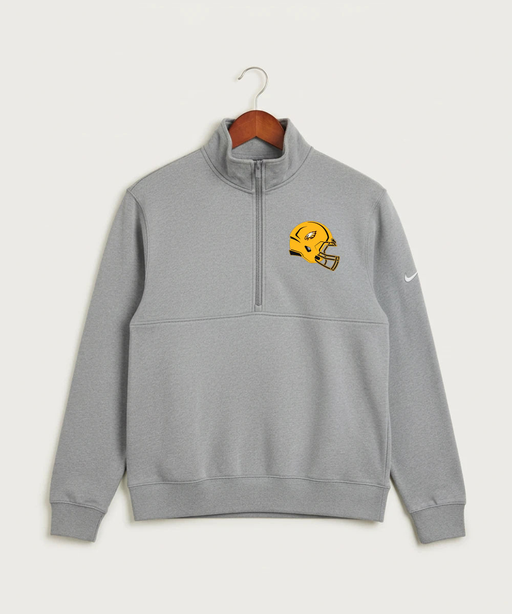 Dover-Eyota High School Football (Boys) - Dark Grey Heather Nike Club Fleece Sleeve Swoosh 1/2-Zip NKDX6718