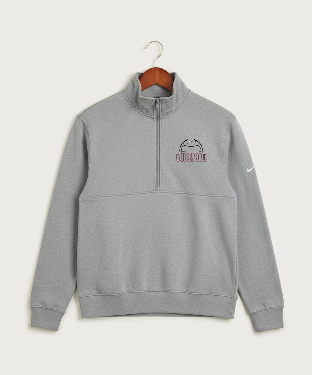 Triton High School Volleyball (Girls) - Dark Grey Heather Nike Club Fleece Sleeve Swoosh 1/2-Zip NKDX6718