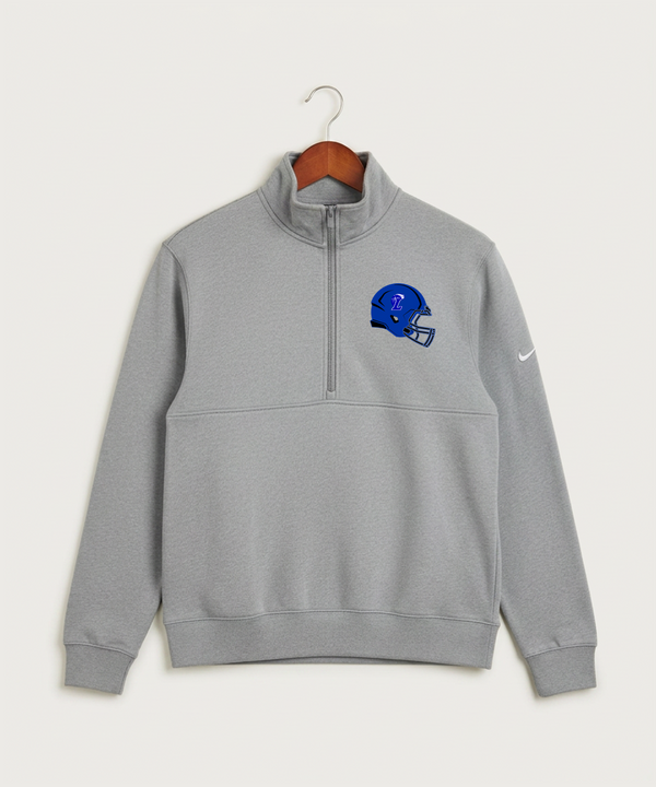 Lakeview High School Football (Boys) - Dark Grey Heather Nike Club Fleece Sleeve Swoosh 1/2-Zip NKDX6718