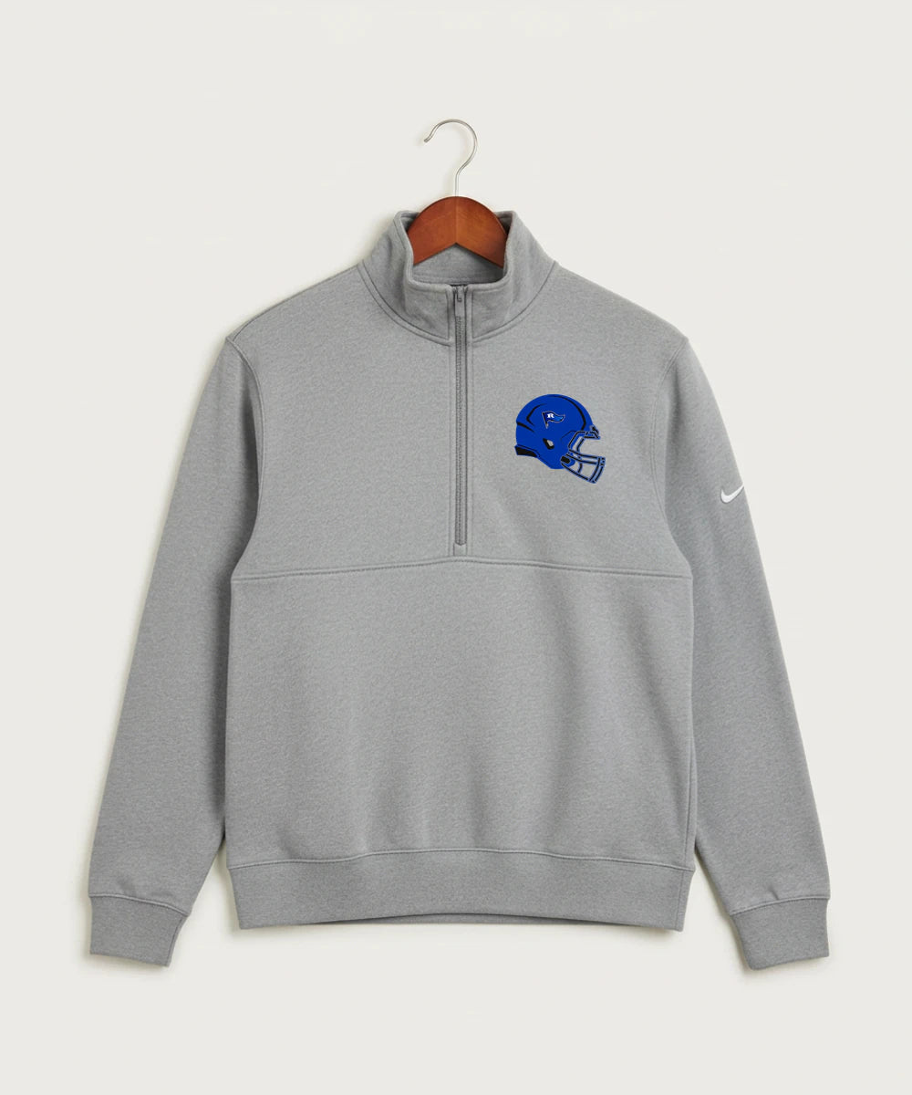 Red Lake County Central Football (Boys) - Dark Grey Heather Nike Club Fleece Sleeve Swoosh 1/2-Zip NKDX6718