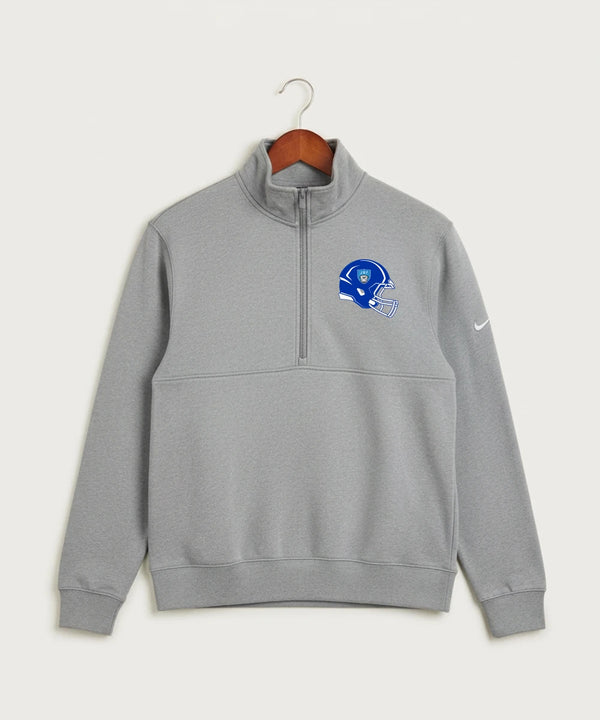 Janesville Waldorf Pemberton Football (Boys) - Dark Grey Heather Nike Club Fleece Sleeve Swoosh 1/2-Zip NKDX6718