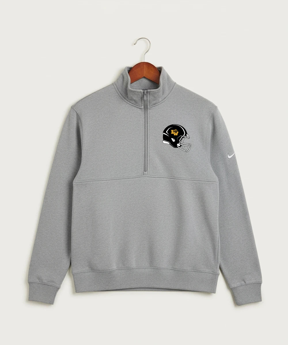 Le-Win Football - Dark Grey Heather Nike Club Fleece Sleeve Swoosh 1/2-Zip NKDX6718