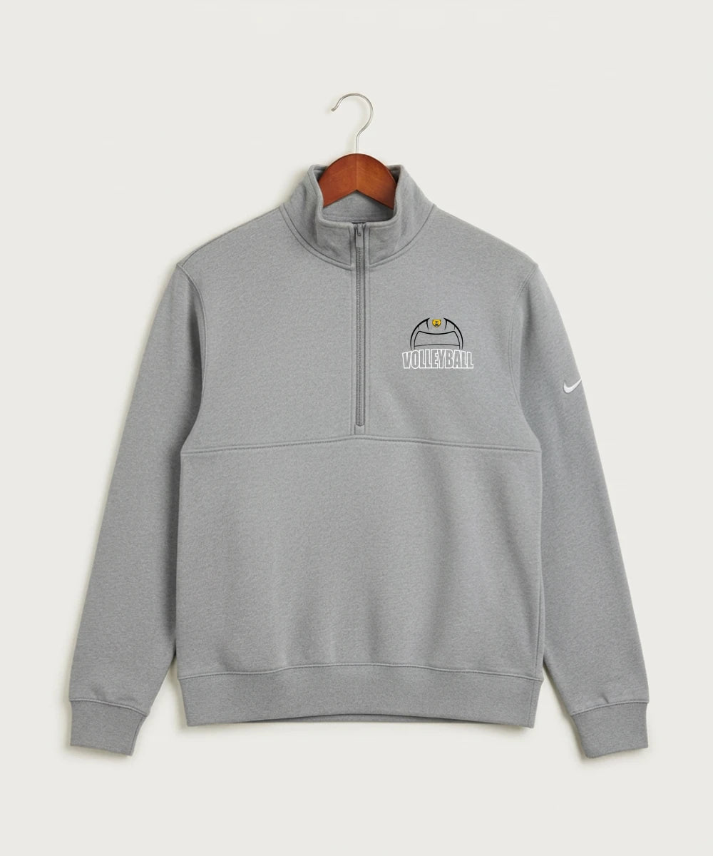 Byron High School Volleyball (Girls) - Dark Grey Heather Nike Club Fleece Sleeve Swoosh 1/2-Zip NKDX6718