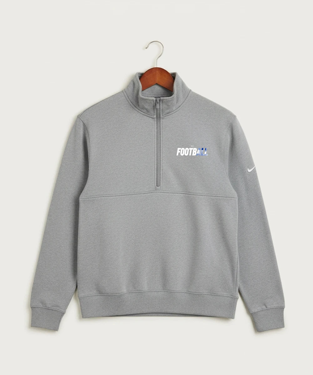 West Bend West High School Football - Dark Grey Heather Nike Club Fleece Sleeve Swoosh 1/2-Zip NKDX6718