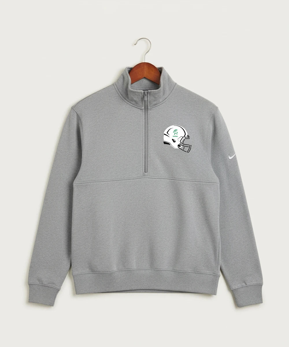 La Crescent-Hokah High School Football (Boys) - Dark Grey Heather Nike Club Fleece Sleeve Swoosh 1/2-Zip NKDX6718