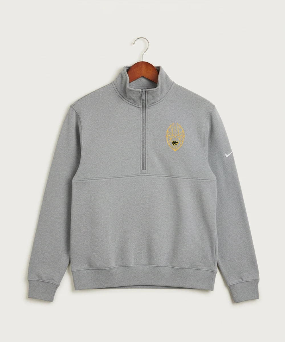 Le-Win Football - Dark Grey Heather Nike Club Fleece Sleeve Swoosh 1/2-Zip NKDX6718