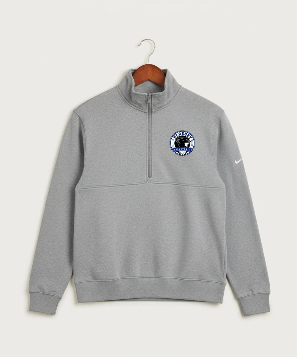 Hershey High School Volleyball Team Store - Dark Grey Heather Nike Club Fleece Sleeve Swoosh 1/2-Zip NKDX6718