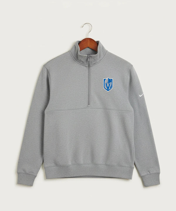 Lake Crystal-Welcome-Memorial High School Football (Boys) - Dark Grey Heather Nike Club Fleece Sleeve Swoosh 1/2-Zip NKDX6718