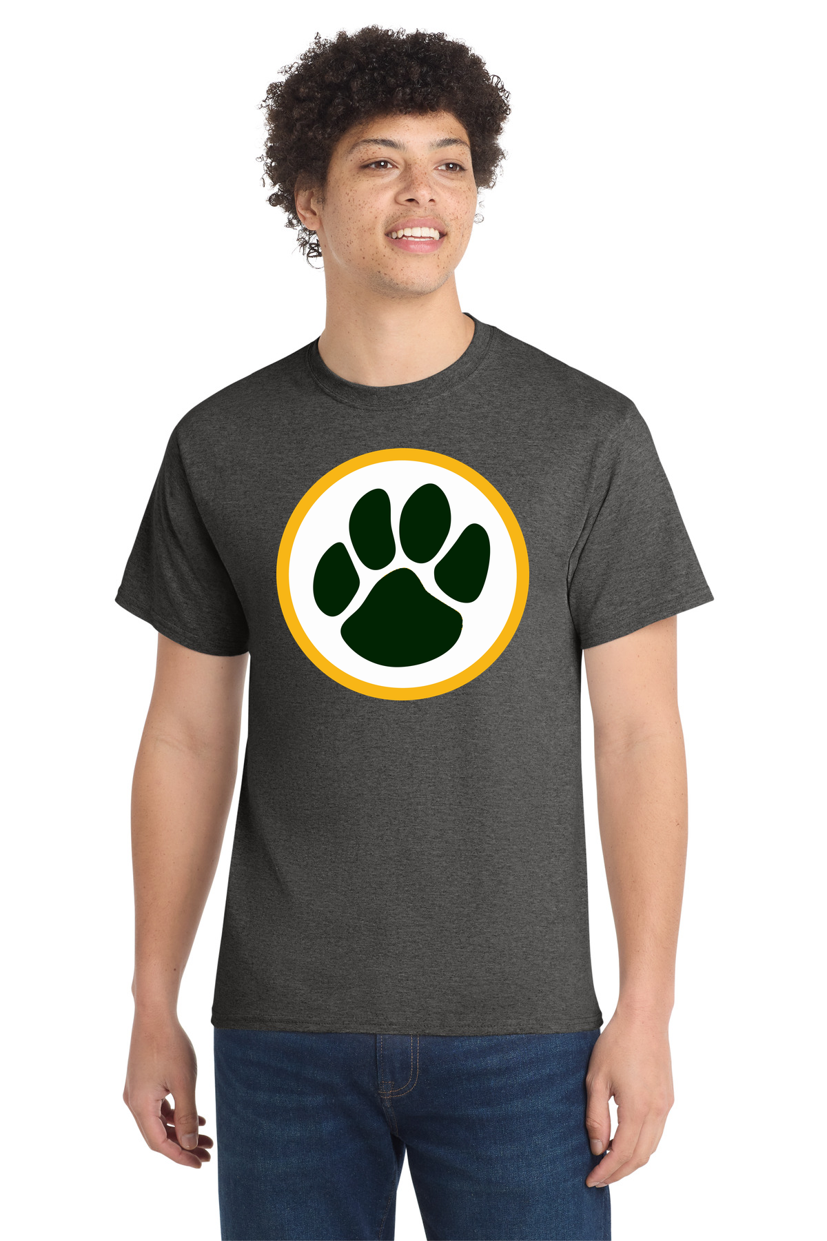Ashwaubenon High School Football (Boys) - Dark Heather Grey Port & Co Core Cotton Tee. PC54